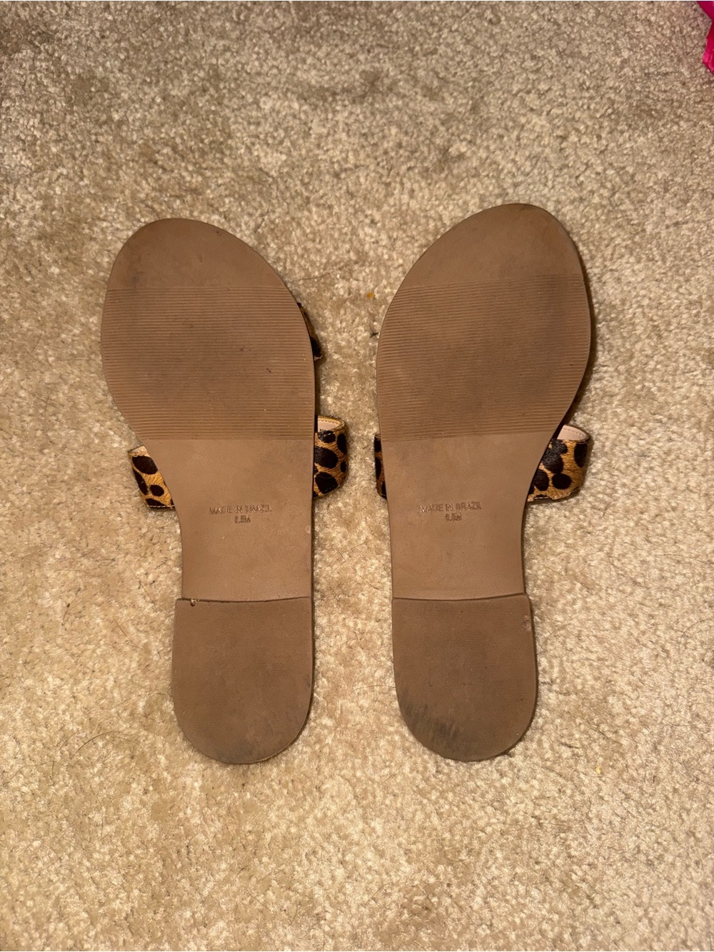 Steve Madden Leopard Print Slide Sandals - Tan and Black - Picture 4 of 4